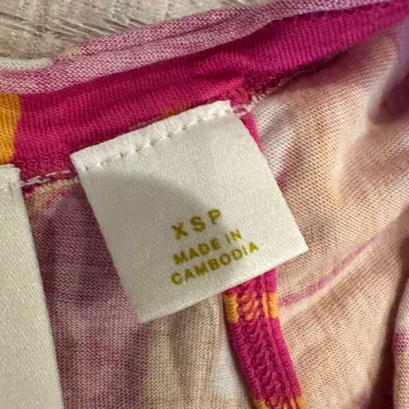 MAEVE BY ANTHROPOLOGIE PINK AND ORANGE CAP SLEEVE SHIRT NEW XS PETITE - Picture 4 of 8